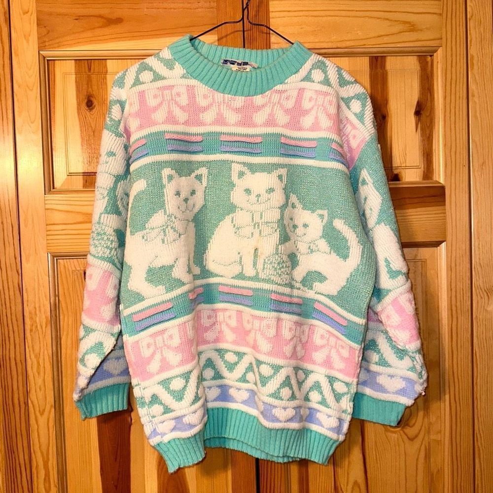 VINTAGE Rose Cat Sweater